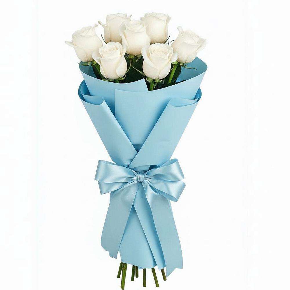 Букет 7 белых роз Проуд в Малом Верево