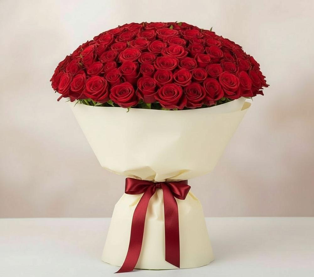 Букет 101 Красная роза Милано в Малом Верево