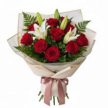 Букет цветов из:  Лилии и Розы в Малом Верево