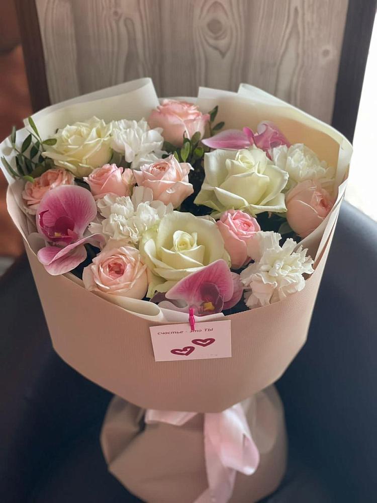 Букет цветов из: Орхидеи, Розы и Гвоздики в Малом Верево