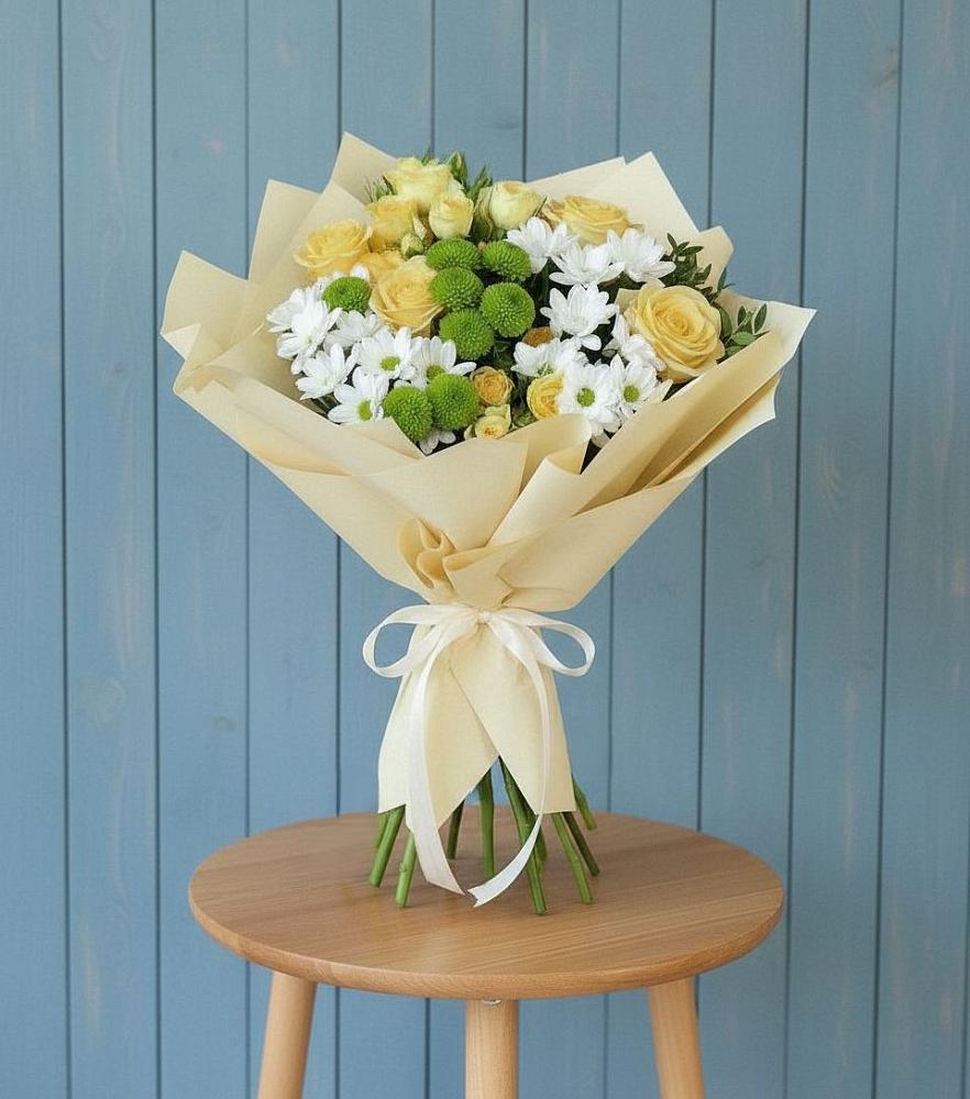 Букет цветов из: Хризантемы и Розы в Малом Верево