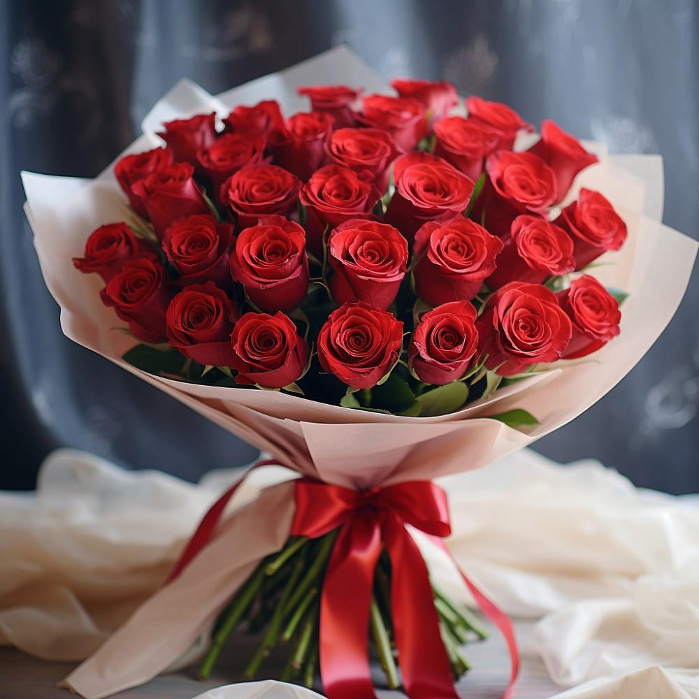 Букет 31 Красная роз Эдлесс Лав в Малом Верево