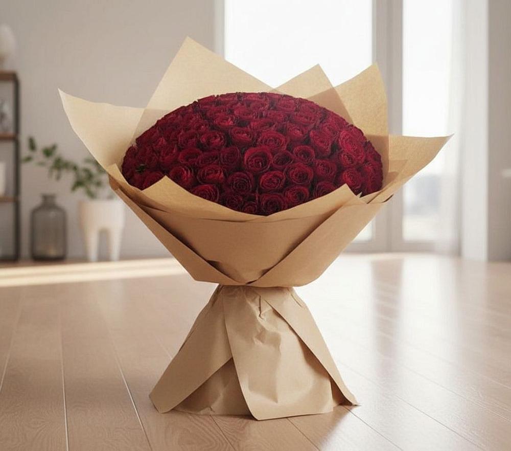 Букет 101 Красная роза в Малом Верево