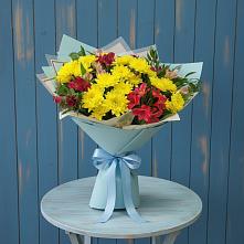 Букет цветов из:  Альстромерии и Хризантемы в Малом Верево
